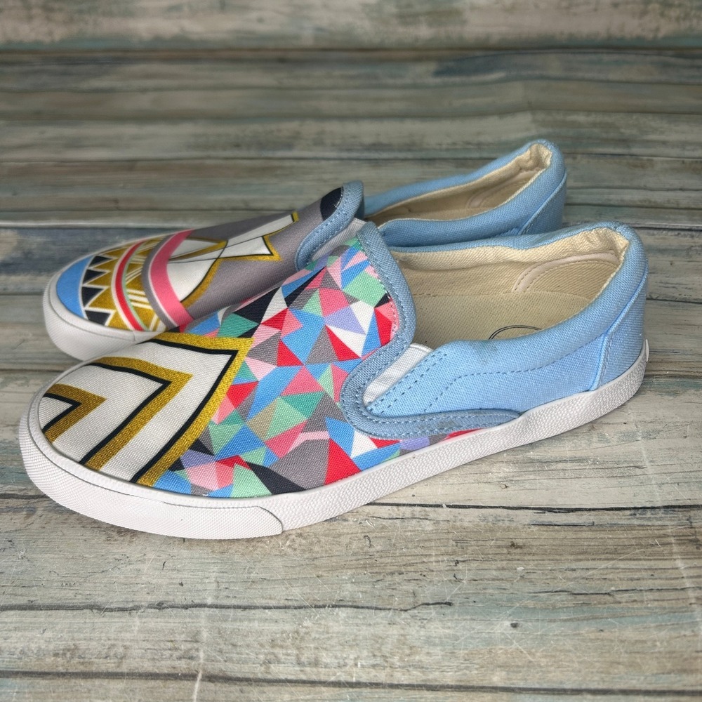 Inkkas Slip On Sneakers Shoes Womens 6 Mens 4 Geometric Aztec